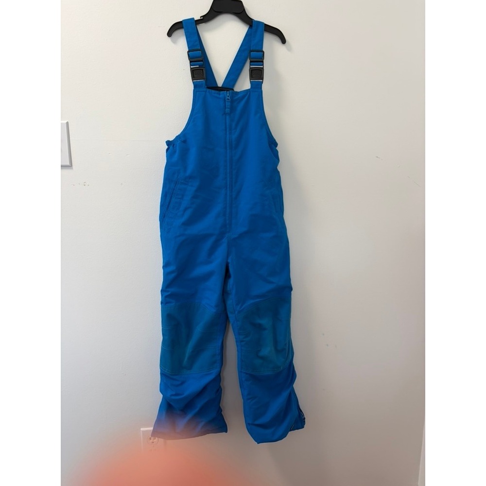 Lands End Kids Blue Insulated Snow Bib Overalls Size 7 Winter Ski Pants 0273